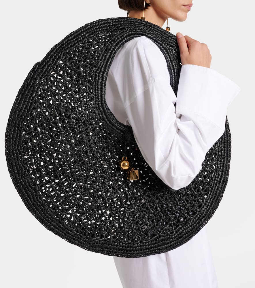 Jacquemus Le Rond Spiaggia raffia tote bag