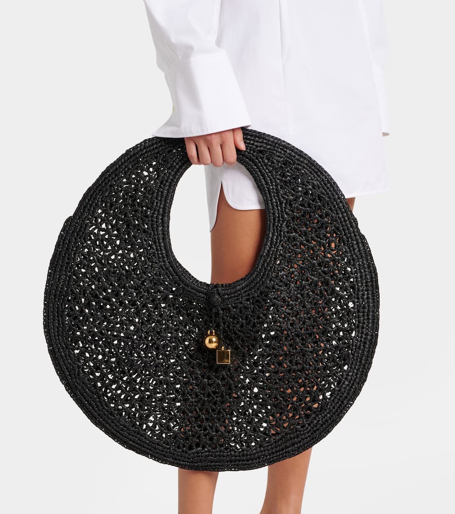 Jacquemus Le Rond Spiaggia raffia tote bag