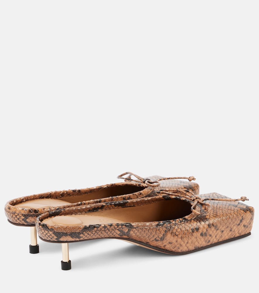 Jacquemus Les Mules Basses snake-effect leather mules