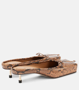 Jacquemus Les Mules Basses snake-effect leather mules