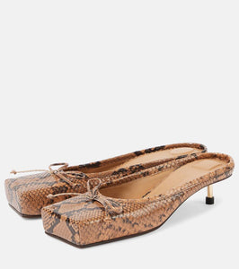 Jacquemus Les Mules Basses snake-effect leather mules