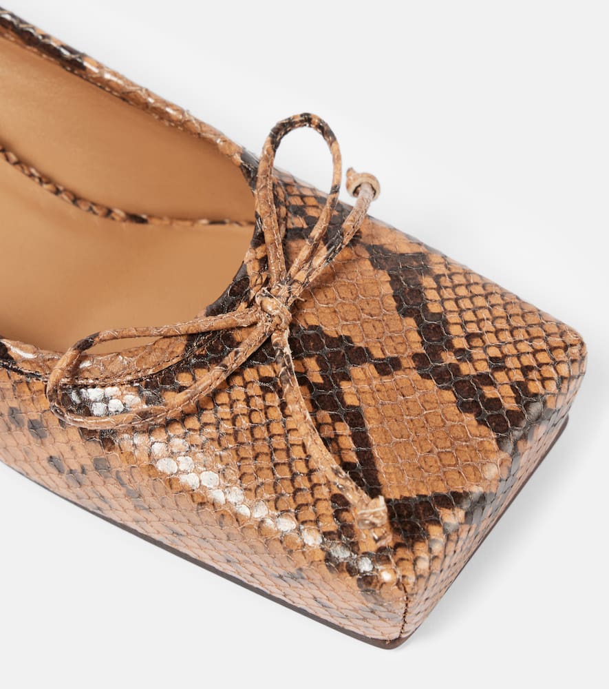 Jacquemus Les Mules Basses snake-effect leather mules