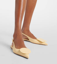 Jacquemus Les Slingbacks Duelo Plates leather slingback flats