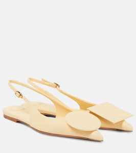 Jacquemus Les Slingbacks Duelo Plates leather slingback flats