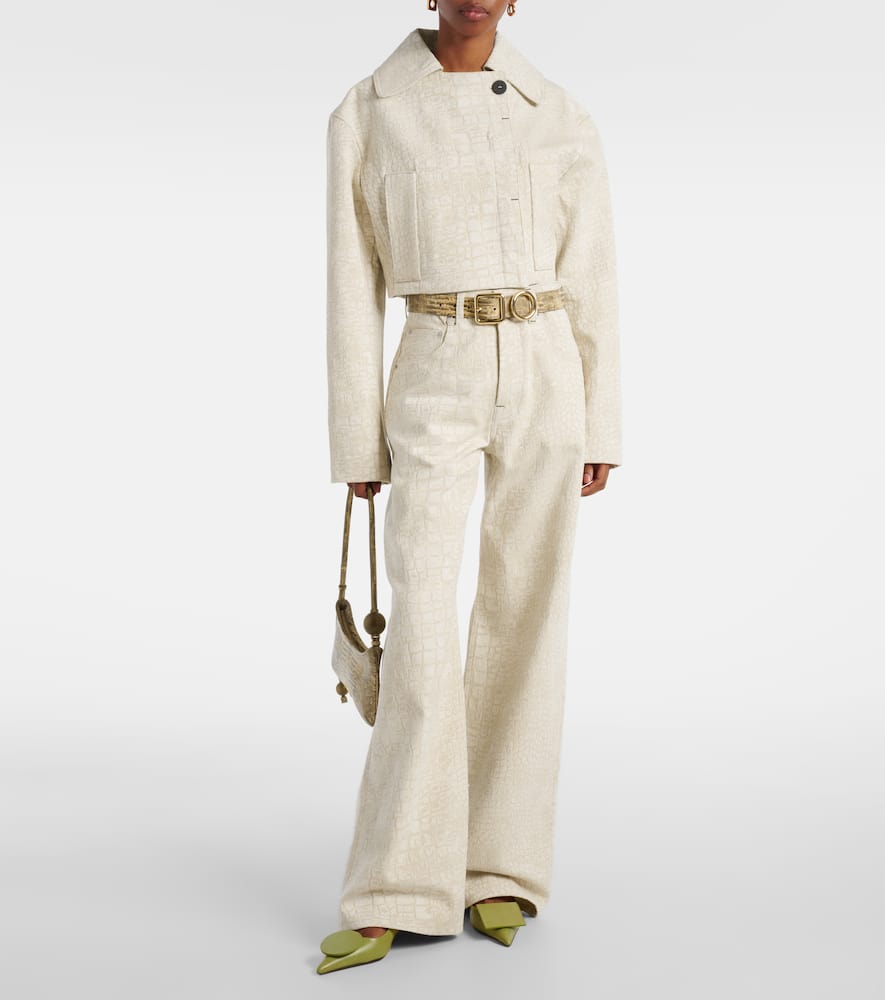 Jacquemus Marino De-N√É¬Æmes croc-effect denim jacket