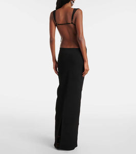 Jacquemus Platano sheer jersey maxi dress
