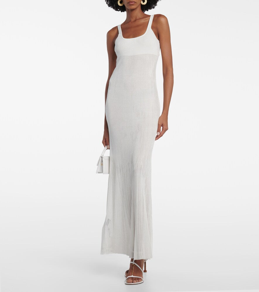 Jacquemus Robe Maille Oranger ribbed-knit maxi dress