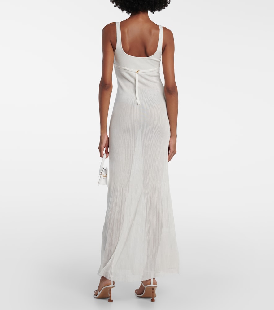 Jacquemus Robe Maille Oranger ribbed-knit maxi dress
