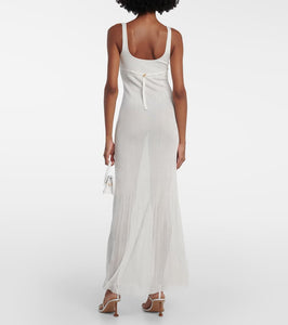 Jacquemus Robe Maille Oranger ribbed-knit maxi dress