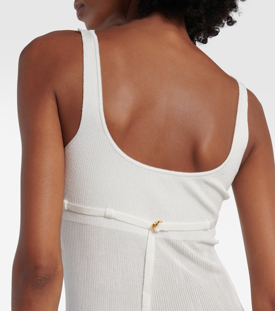 Jacquemus Robe Maille Oranger ribbed-knit maxi dress
