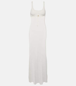 Jacquemus Robe Maille Oranger ribbed-knit maxi dress
