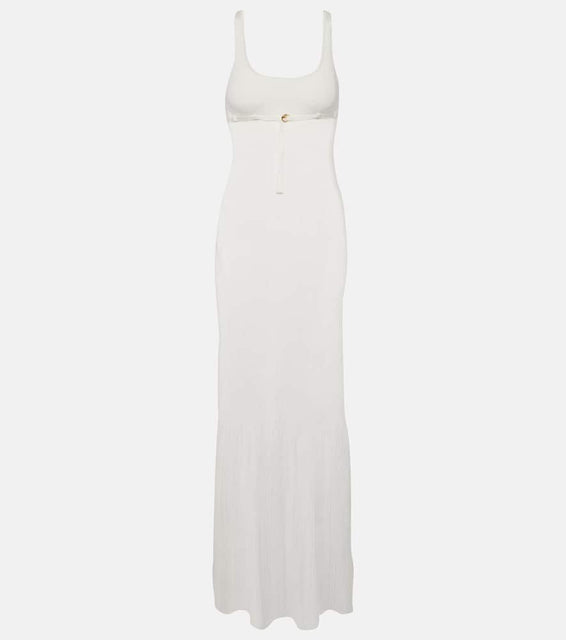 Jacquemus Robe Maille Oranger ribbed-knit maxi dress