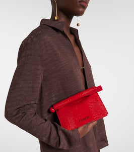 Jacquemus Rond Carr√É¬© Small croc-effect leather clutch