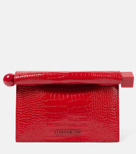 Jacquemus Rond Carr√É¬© Small croc-effect leather clutch. Shop Jacquemus Clutches for women now.