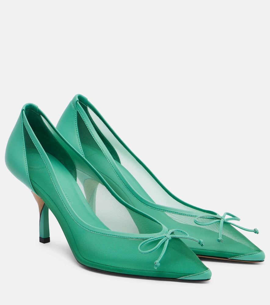 Jacquemus Tourni 80 leather-trimmed mesh pumps