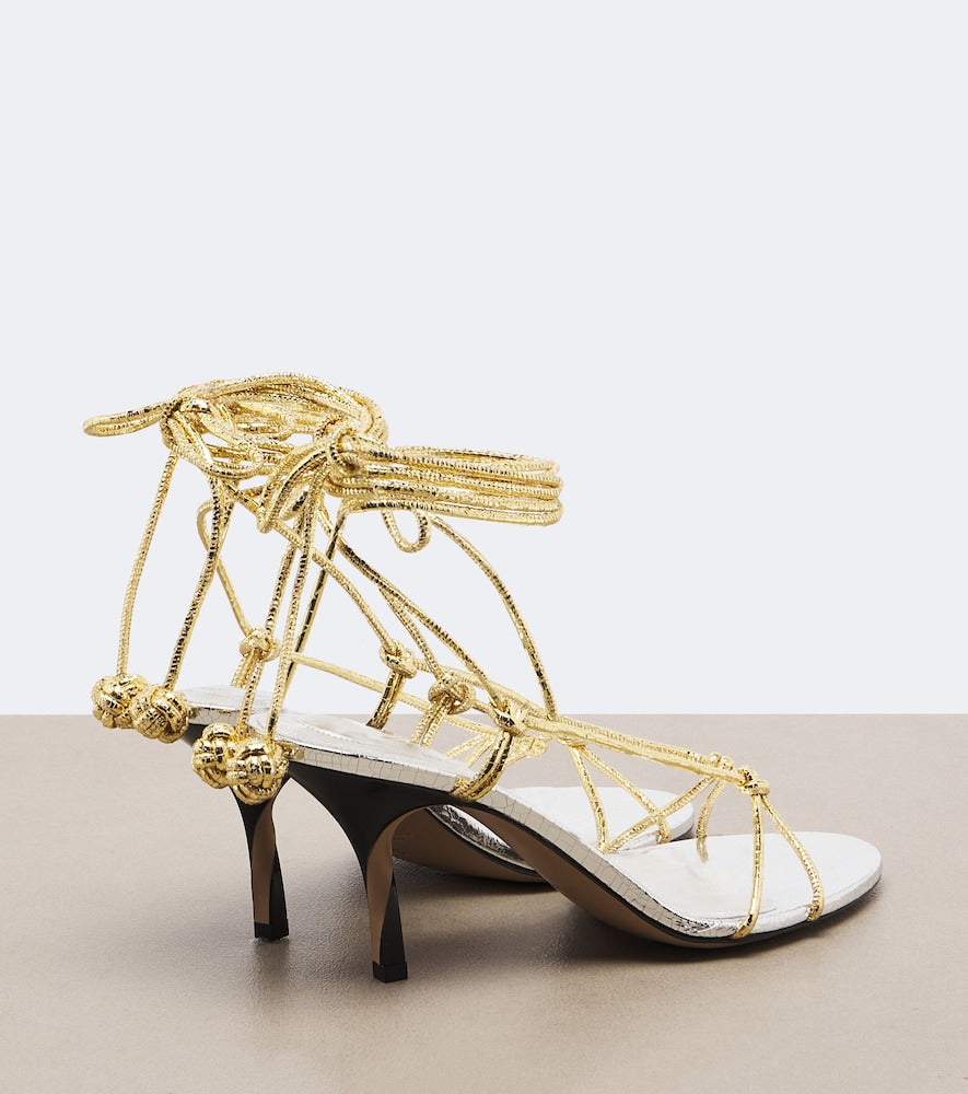 Jacquemus Tourni metallic leather sandals