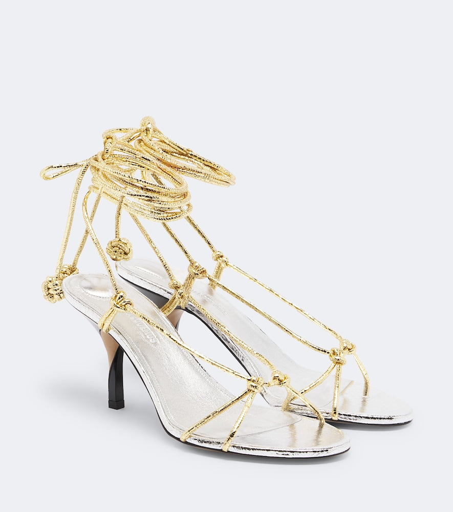Jacquemus Tourni metallic leather sandals
