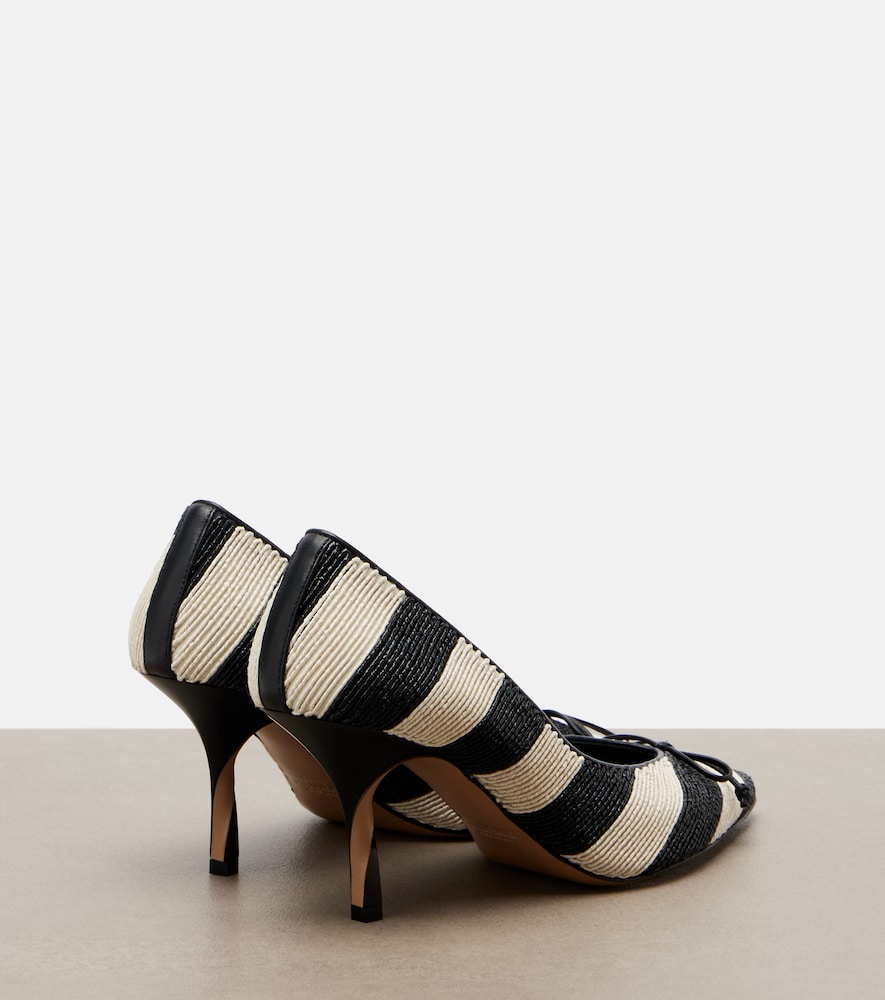 Jacquemus Tourni striped raffia-effect pumps