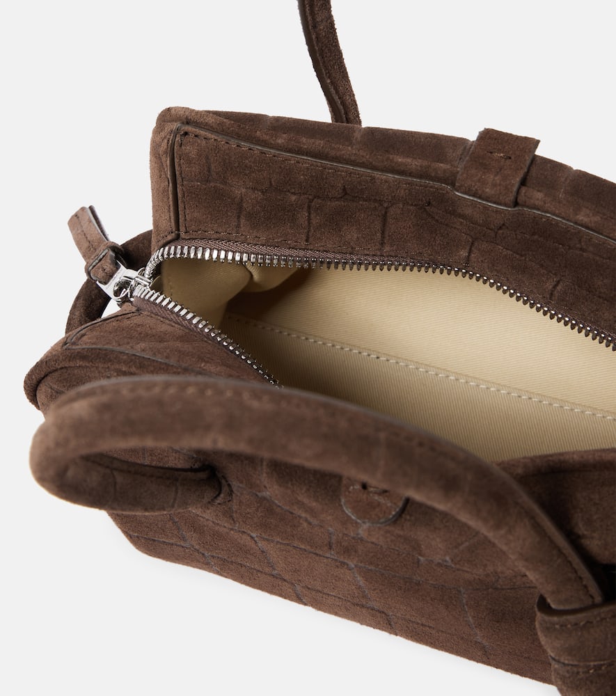 Jacquemus Turismo Small croc-effect suede tote bag