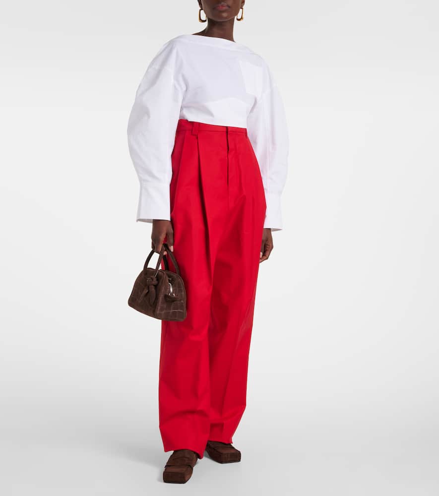 Jacquemus Turismo Small croc-effect suede tote bag