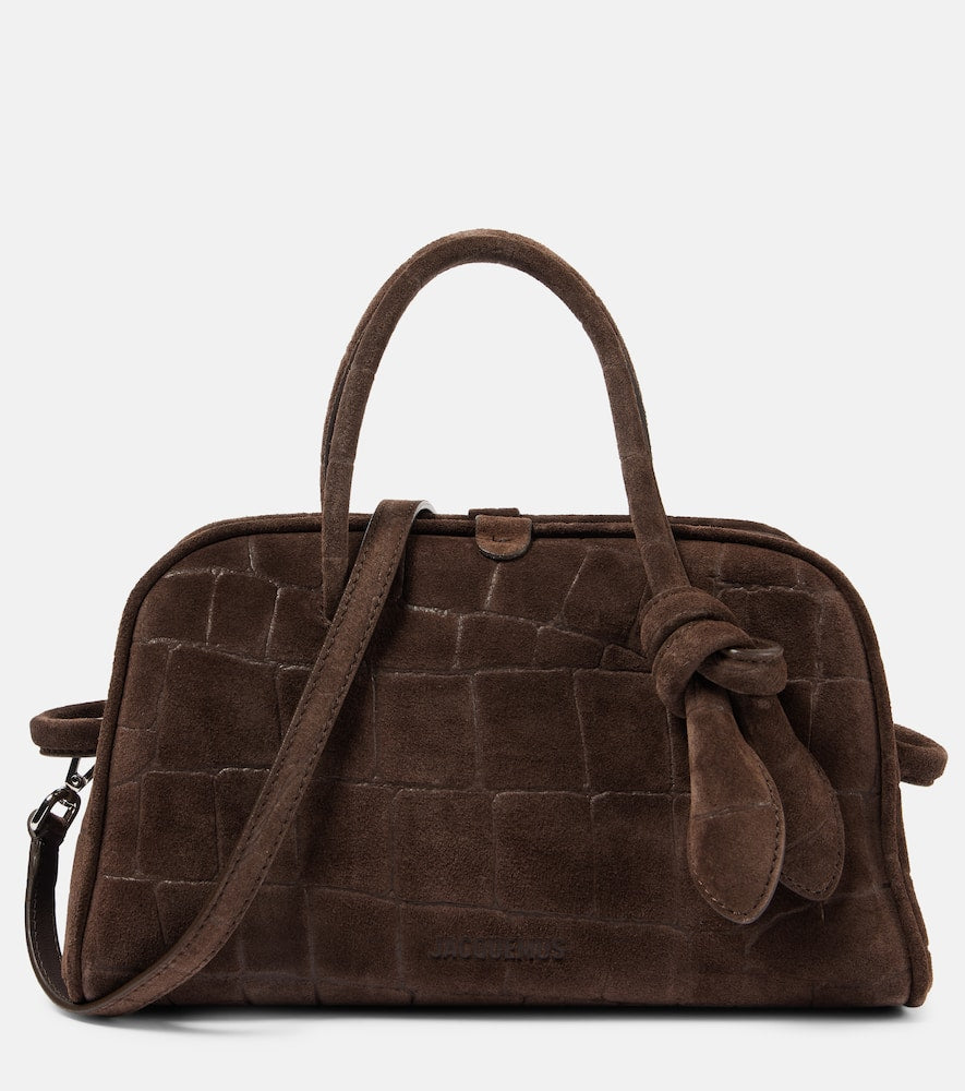 Jacquemus Turismo Small croc-effect suede tote bag. Shop Jacquemus Top-Handle Bags for women now.