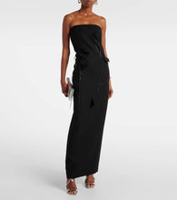 Jacques Wei Floral-appliqué wool maxi dress