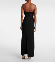 Jacques Wei Floral-appliqué wool maxi dress