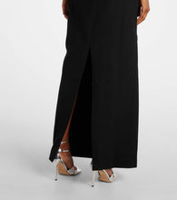 Jacques Wei Floral-appliqué wool maxi dress