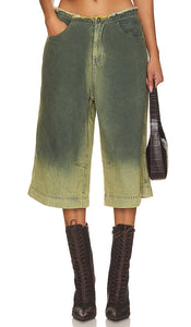 Jaded London Denim Jort in Green - Jaded London - Jort en jean vert - Jaded London 绿色牛仔短裤 - Jaded London Denim Jort in Grün - Jaded London 데님 조르트 그린 색상 - Jort in denim Jaded London in verde