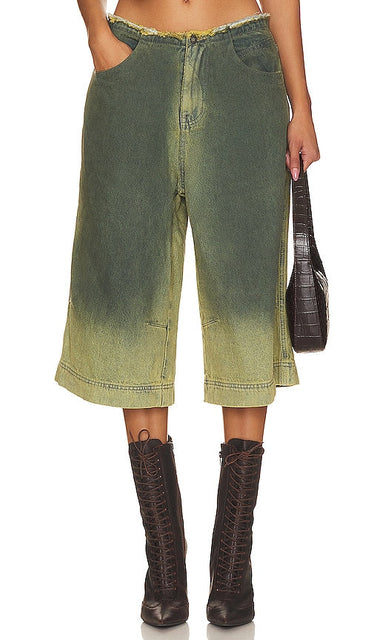 Jaded London Denim Jort in Green - Jaded London - Jort en jean vert - Jaded London 绿色牛仔短裤 - Jaded London Denim Jort in Grün - Jaded London 데님 조르트 그린 색상 - Jort in denim Jaded London in verde