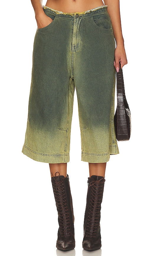 Jaded London Denim Jort in Green - Jaded London - Jort en jean vert - Jaded London 绿色牛仔短裤 - Jaded London Denim Jort in Grün - Jaded London 데님 조르트 그린 색상 - Jort in denim Jaded London in verde