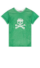 Jaded London Green Skull And Cross Bones T-Shirt in Green - Jaded London - T-shirt vert tête de mort et os croisés - Vert - Jaded London 绿色骷髅交叉骨 T 恤（绿色） - Jaded London Green Skull And Cross Bones T-Shirt in Grün - Jaded London 그린 스컬 앤 크로스 본 티셔츠(그린 색상) - T-shirt Jaded London verde con teschio e ossa incrociate in verde