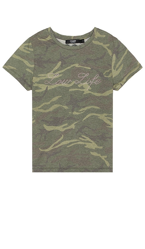 Jaded London Low Life Camo T-Shirt in Army - Jaded London - Low Life - T-shirt camouflage - Armée - Jaded London Low Life 迷彩 T 恤（军色） - Jaded London Low Life Camo T-Shirt in Army - Jaded London Low Life 카모 티셔츠 - T-shirt mimetica Jaded London Low Life in stile militare