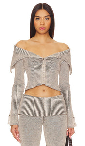 Jaded London Plated Popper Tribeca Sweater in Grey - Jaded London - Pull Tribeca plaqué à boutons-pression - Gris - Jaded London 灰色 Popper Tribeca 毛衣 - Jaded London Plattierter Tribeca-Pullover mit Druckknöpfen in Grau - Jaded London 플레이티드 포퍼 트라이베카 스웨터그레이 색상 - Maglione Tribeca con popper placcato Jaded London in grigio