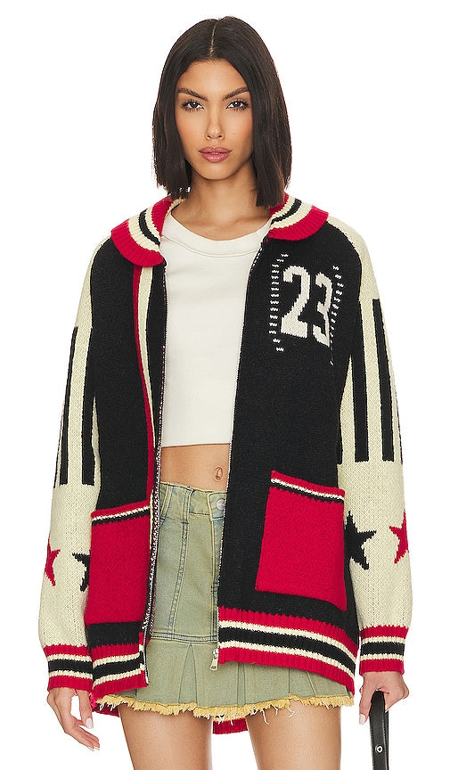 Jaded London Team 23 Knitted Zip Through in Blue - Jaded London - Team 23 en maille avec fermeture éclair - Bleu - Jaded London Team 23 蓝色针织拉链衫 - Jaded London Team 23 Gestrickter Reißverschluss in Blau - Jaded London Team 23 니트 집업 블루 색상 - Jaded London Team 23 cerniera lavorata a maglia in blu