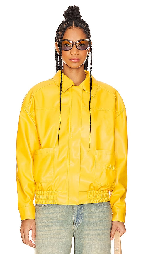 Jakke Brooklyn Baseball Bomber in Yellow