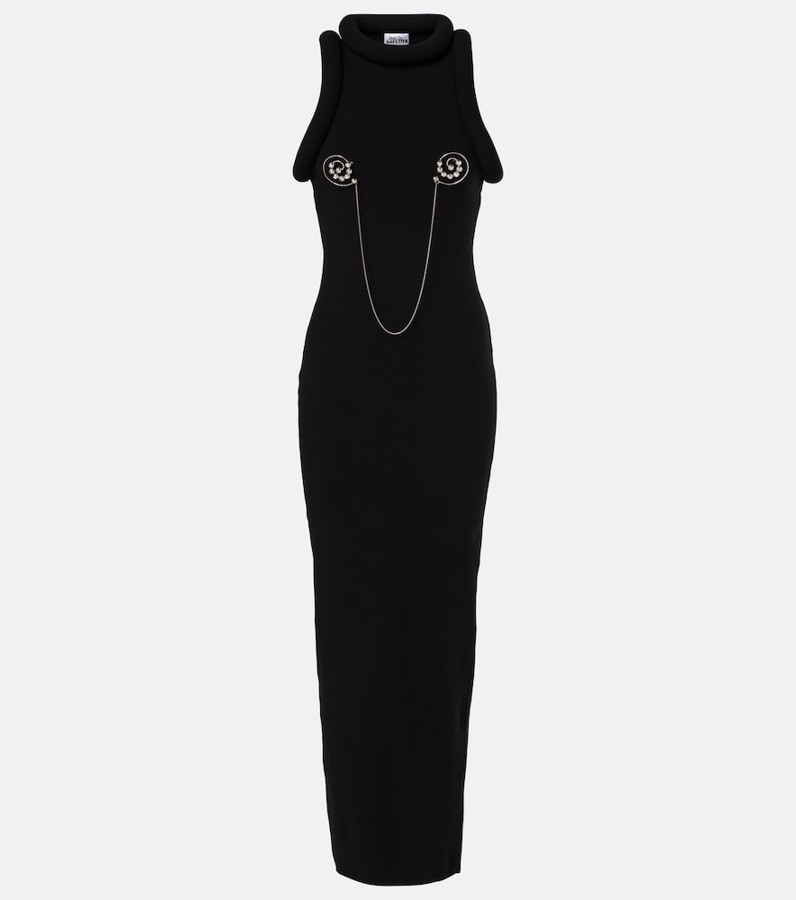 Jean Paul Gaultier 3D embellished jersey maxi dress. Jean Paul Gaultier 3D 立体装饰针织长裙