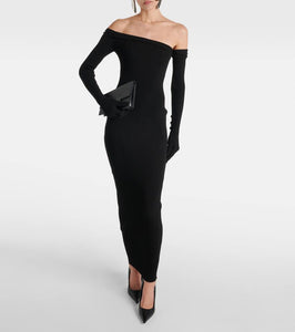 Jean Paul Gaultier Asymmetric maxi dress with gloves
