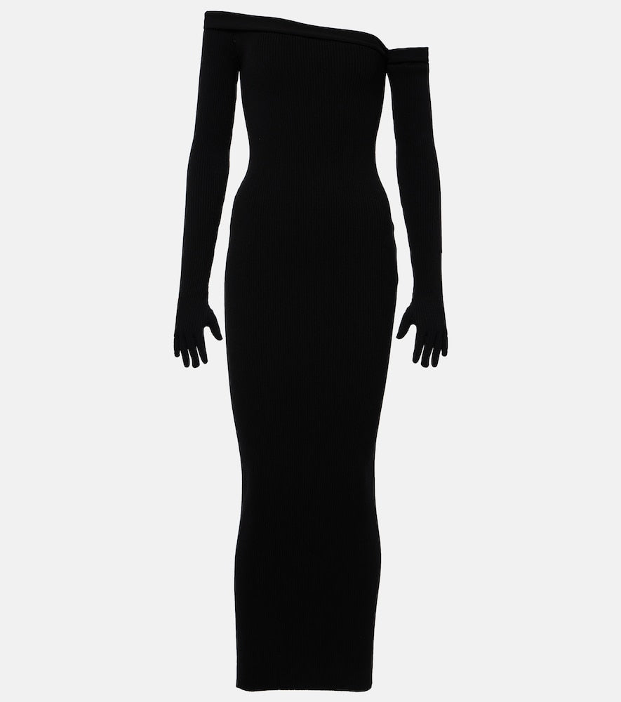 Jean Paul Gaultier Asymmetric maxi dress with gloves. Jean Paul Gaultier 不对称长款连衣裙，配手套