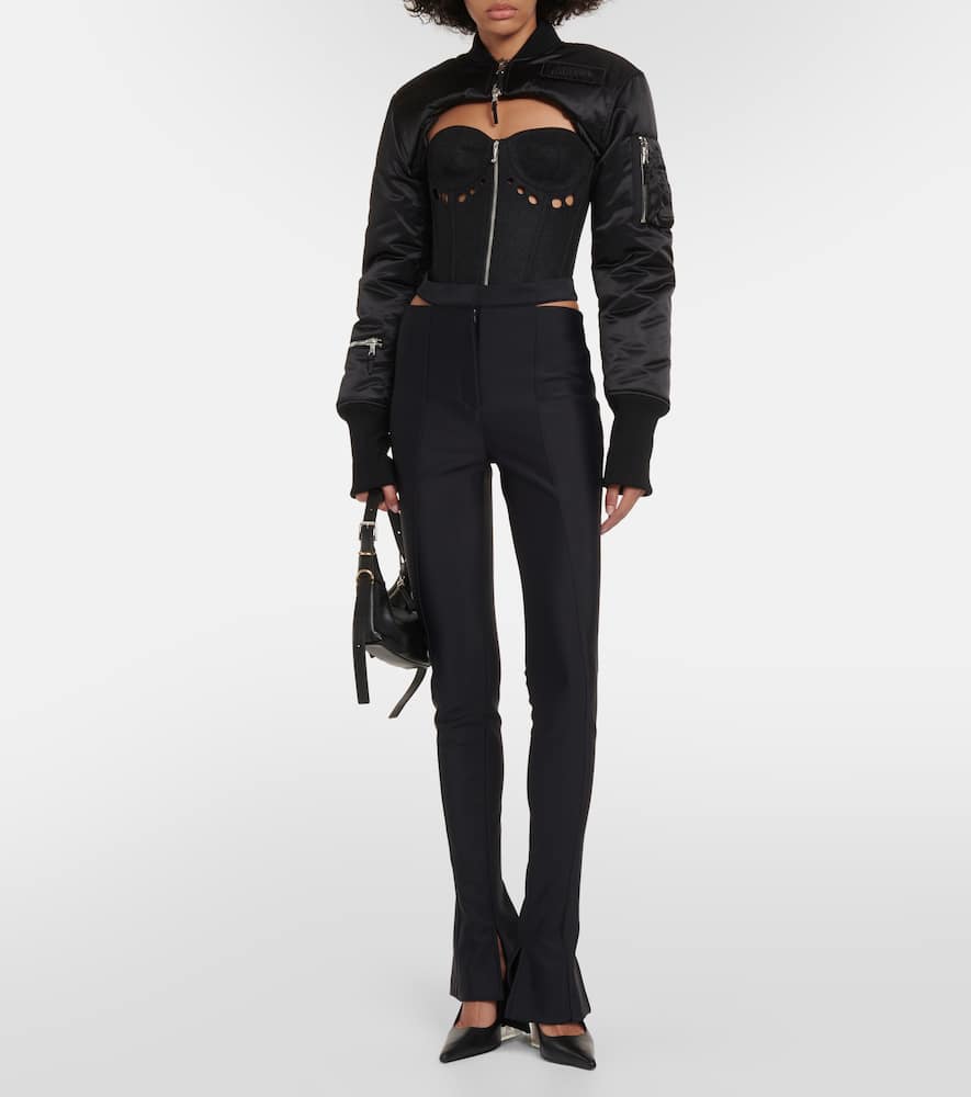 Jean Paul Gaultier Cropped satin bomber jacket