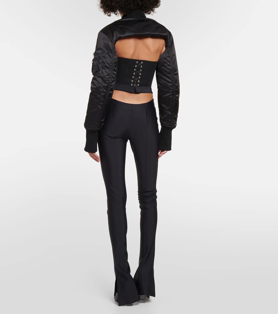 Jean Paul Gaultier Cropped satin bomber jacket