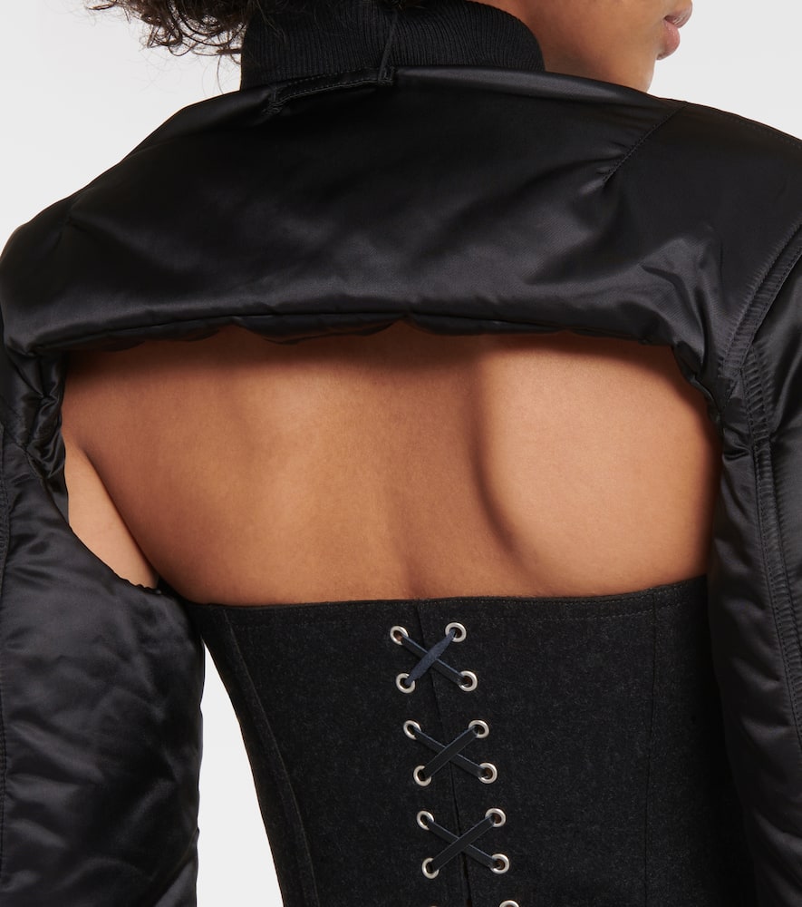 Jean Paul Gaultier Cropped satin bomber jacket