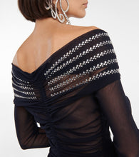 Jean Paul Gaultier Crystal-embellished mesh minidress