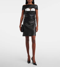 Jean Paul Gaultier Cutout draped leather cocktail dress