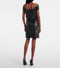Jean Paul Gaultier Cutout draped leather cocktail dress