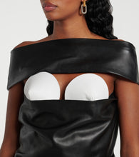 Jean Paul Gaultier Cutout draped leather cocktail dress