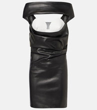Jean Paul Gaultier Cutout draped leather cocktail dress