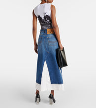 Jean Paul Gaultier Denim and cotton maxi skirt
