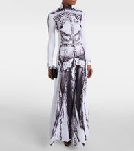 Jean Paul Gaultier Dentelle Trompe l'oeil jersey gown