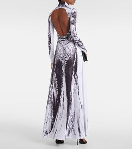 Jean Paul Gaultier Dentelle Trompe l'oeil jersey gown